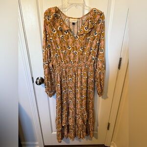 Universal Thread Dress Cottagecore Prairie Tiered Skirt Peasant Floral Sz Large